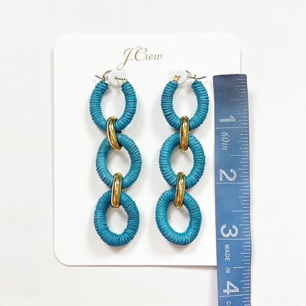 J. Crew Cotton Raffia-Wrapped Chain Earrings - Picture 3 of 5
